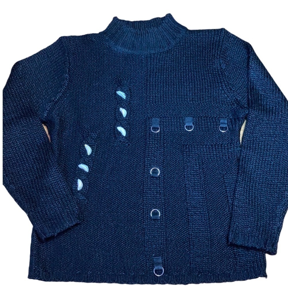 Vintage Black Sweater with shell details size M